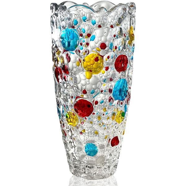[QD] Glasvas för blommor, stor hög färgad blomvas, födelsedagspresenter, modern personlig för vardagsrum heminredning