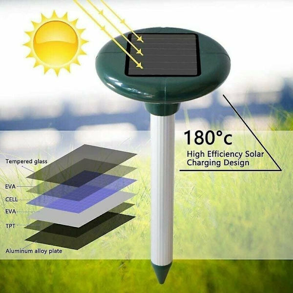 2-pack Solar Mole Repeller, Ultrasonic Mole Repeller, Mole Repeller, Vole Repeller