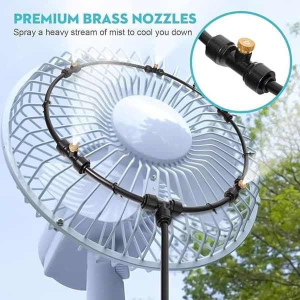 Køleventilator/Bordventilator med Sprayfunktion – Separate Ventiler, Perfekt til Terrasse & Have