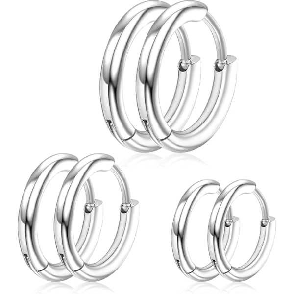QD-316L Medicinskt Rostfritt Stål Små Örhängen 8mm 10mm 12mm Allergivänliga Tunna Örhängen för Flickor