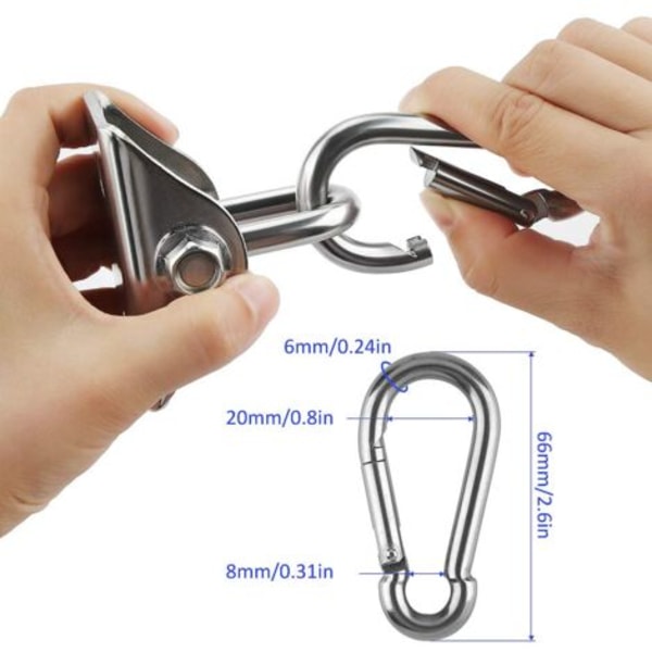 #QD#SUS304 Ruostumaton teräs Heavy Duty kattokoukku - 4 ruuvin kiinnitys betoni puu setti - Kantavuus jopa 450 kg