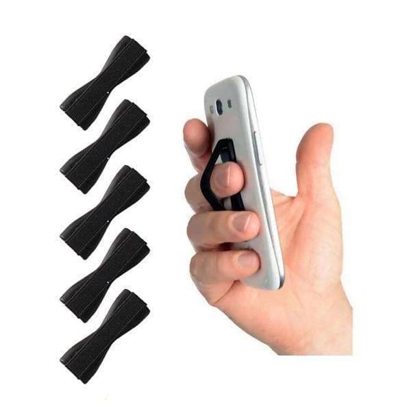 5-pak - Mobilholder - Holder til mobil / Mobilring / Greb Sort(qb)