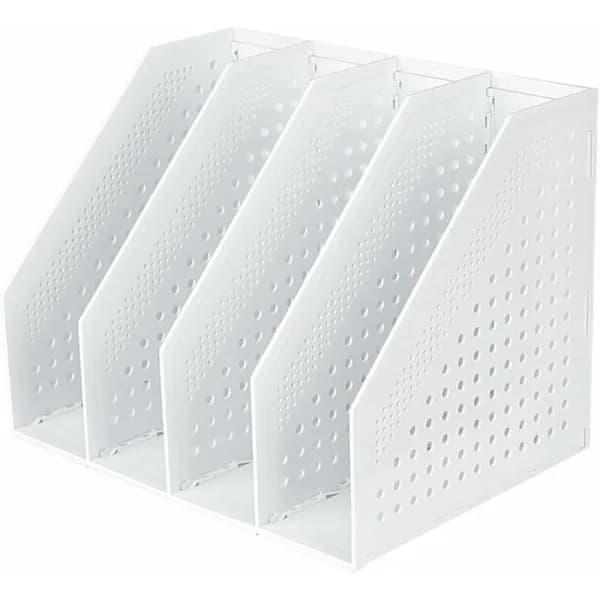 Collapsible Magazine Holder 4 Compartments Adjustable Storage Box Desk Organizer