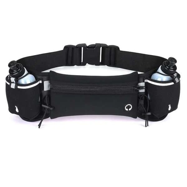 Running Belt with Bottles - Optimal Hydration for Active Black Black