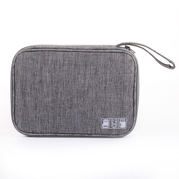 Reisekabelveske Organizer Lader Oppbevaring Elektronikk USB-etui Grey