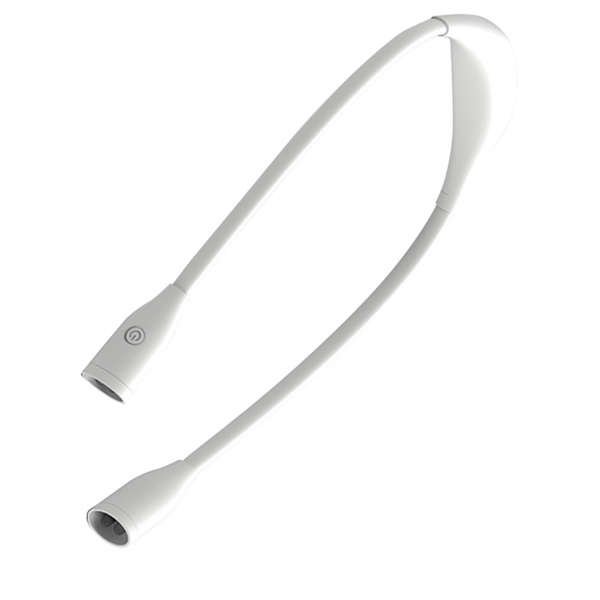 Rechargeable LED Neck Reading Light 360 Degree Adjustable Book Light for Bed Reading White