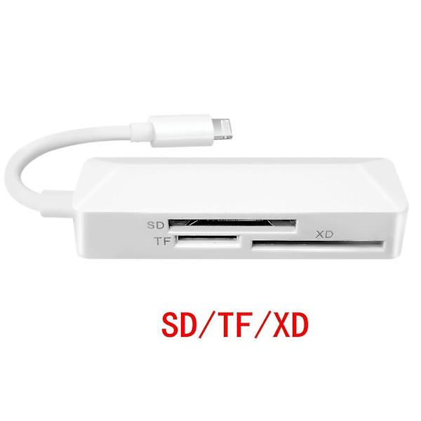 [QD] Ios8pin-kortinlukija Tfsd Xd 3-in-1 -kortinlukija kannettavalle tietokoneelle, puhelimelle ja tabletille