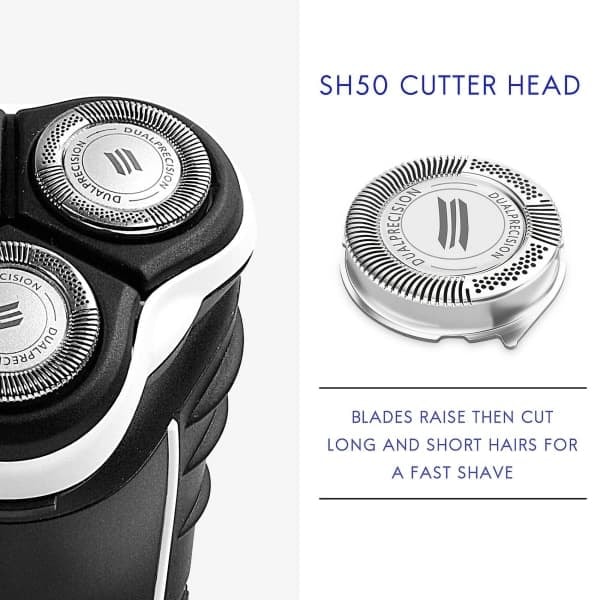 \"QD\" 6-pack Sh50 Ersättningshuvuden för Series 5000 Rakapparater, S5000 S5420 S5380 S5351 MultiPrecision-blad Silver Inga