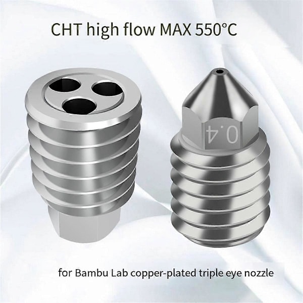 QD-För X1 X1C P1S P1P Kopparpläterat Munstycke Högt Flöde CHT Munstycke 3D-skrivartillbehör 0,8 mm