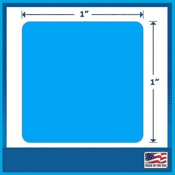 1\" Square Color Coding Labels on Roll, 2000 Stickers Per Roll, 1 Inch X 1 Inch Bright Bl Bright Blue 1 * Square