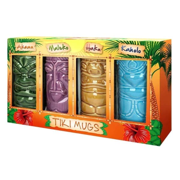 4x Keramiska Muggar - Tiki