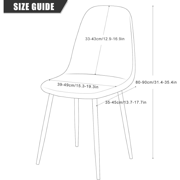 QD-Skandinaviska sammetsstolsöverdrag, 4-pack stretchiga stolsöverdrag för matstolar