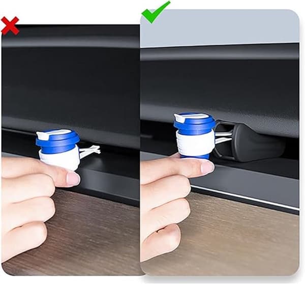 Bilduftfrisker Ventilationsclips Adapter Sæt Blød Silikone til Tesla Model 3 Y Ventilationsgitre 5-pak Sort