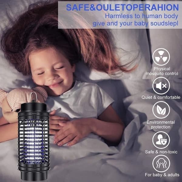 Electric Fly Bug Zapper Indoor, Electronic Fly Killer, Light Up and Kill Flying Insects, 3W