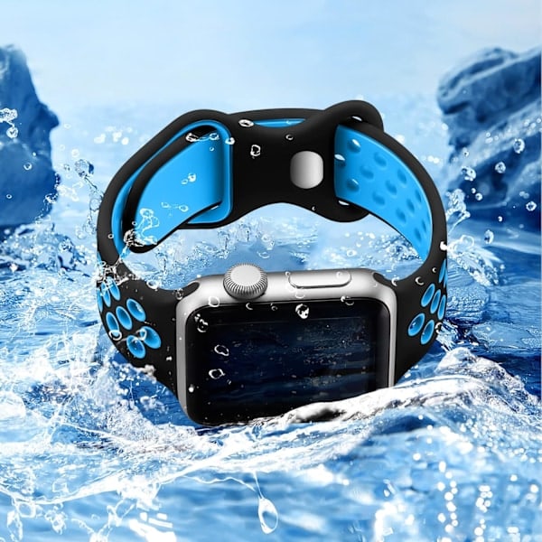 [QD] 5-pak åndbare sportsremme kompatible med Apple Watch 49mm 45mm 44mm 42mm, til Apple Watch 8/iWatch Series 9/8/7/SE/6/5/4/3/2/1