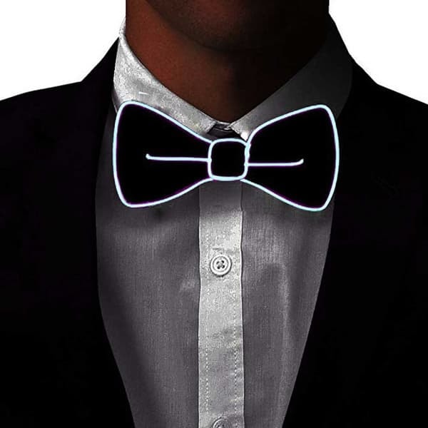 Valkoinen Loistava LED Rusetti Juhliin Uudenvuoden Bow Tie_qq