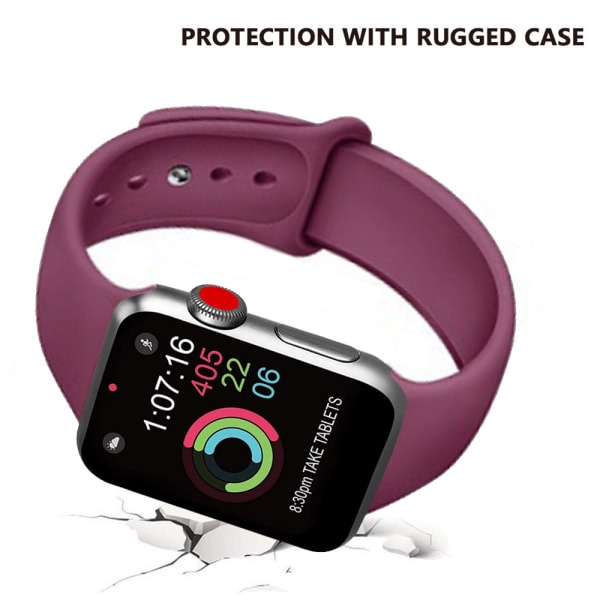 [QD] Urheiluranneke yhteensopiva 38-40 mm kellon kanssa, pehmeä silikoninen korvausranneke yhteensopiva iWatch Series 5/4/3/2/1 kanssa, S/M, M/L-Claret