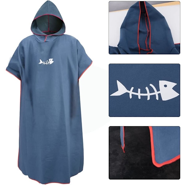 Ranta-/Surffaus-/Uimapyyhe aikuisille ja lapsille - Poncho hupulla