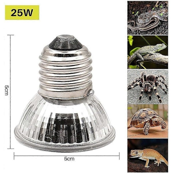 QU/25W E27 Varmelampe Skildpadde, UVA UVB Reptil Varmelampe, til Reptiler Øgle Skildpadde Akvarium (6-pak)