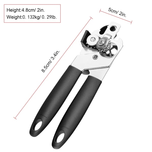 Multifunktionel dåseåbner/flaskeåbner, 21,2 cm, sort multifunktionel dåseåbner i rustfrit stål