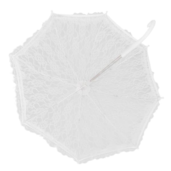 Spets Paraply Vit Bröllopsbroderi Paraply Dans Dekorerad Paraply för Scenframträdande