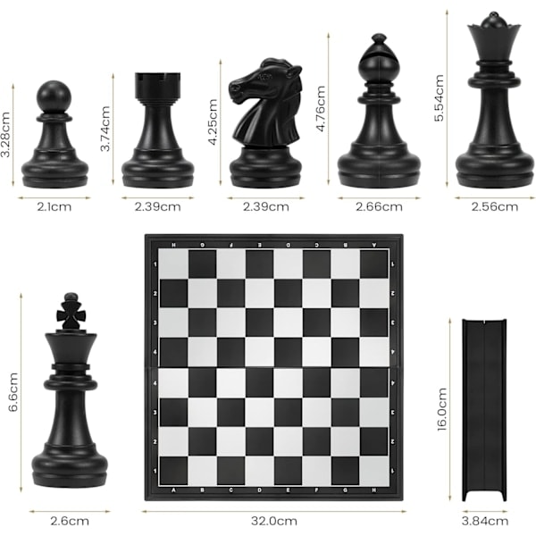 \"QD\" Shakki-, Backgammon- ja Tammi 3 in 1 -setti, Kannettava ja Kokoontaitettava Shakkinappula, Magneettinen Shakki, Matkashakkilauta Tamminappulat