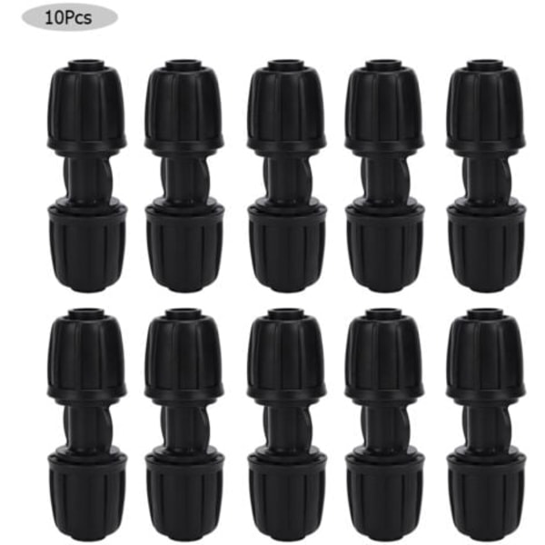 QU/10 stk. Lige Vandforbindelse Have Drypvanding Fitting til 16mm PE Slange