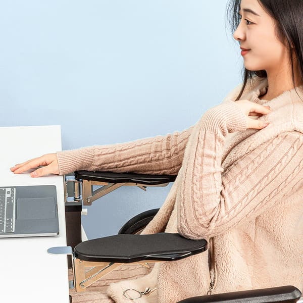 Datorarmstöd, Armbågshållare för Skrivbord Svart Modell Vikbar / Roterbar_qq