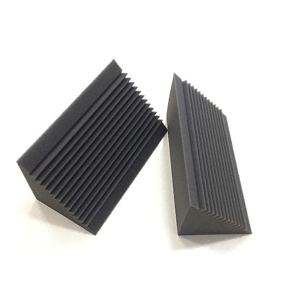 6 stk Akustisk Skum Kul/Sort Basfælde Lydabsorption Studio Lydisolering Hjørnehjørne 12 x 12 x 24 cm