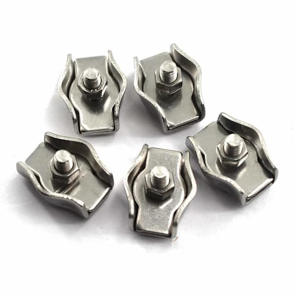 M8 Wire Rope Clips 304 Rustfritt Stål Kabelklemme (6-pakning)