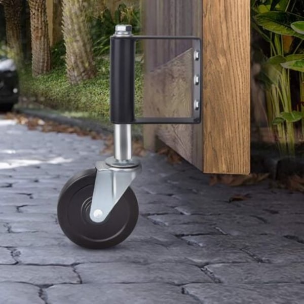 #QD# 2-pakning fjærbelastede grindhjul, aldringsbestandig gummi med universell monteringsplate, 100 kg kapasitet, 100 mm