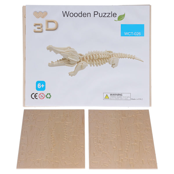 QU/3D Puinen palapeli Lelu Luova DIY Aivojumppa Eläinpalapeli Yli 6-vuotiaille lapsille 026
