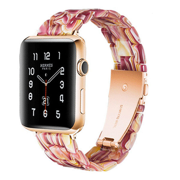 [QD] Yhteensopiva Apple Watch -rannekkeen kanssa 38-40mm/42-44mm Series 5/4/3/2/1, Ohut hartsi ranneke -38-40mm-Face punainen