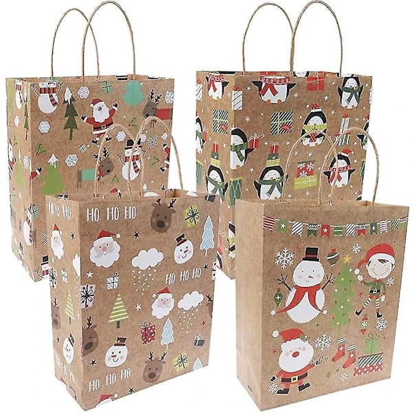 12 st Julkassar Presentpåsar Kraftpapper Festkassar Julkassar Papper[GKS]