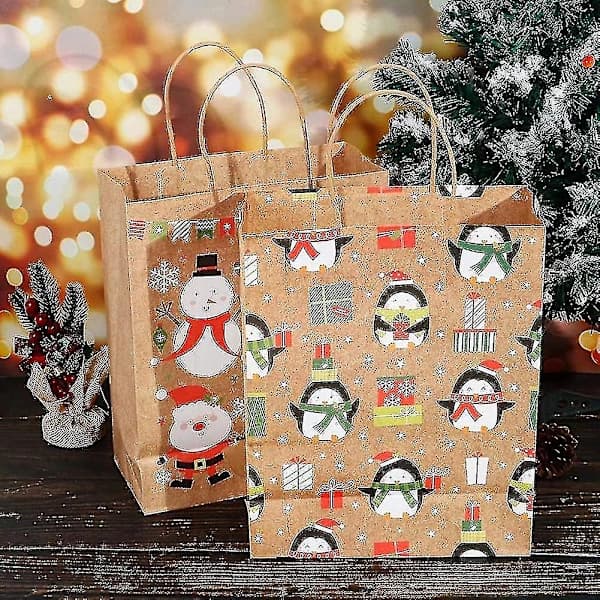 12 st Julkassar Presentpåsar Kraftpapper Festkassar Julkassar Papper[GKS]