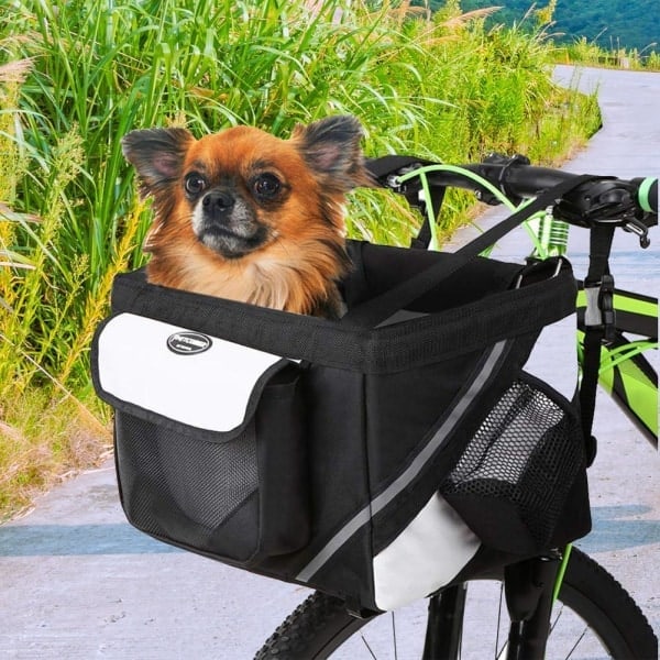 Sykkelkurv for hund/katt, Hundekurv, Hundeseng - Hundehus Svart*QN
