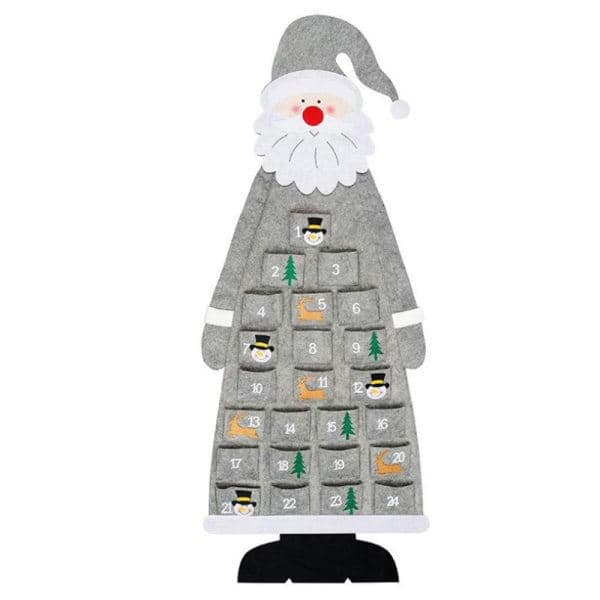 Filt Julekalender, Væg-Julemandskalender, 24 grå