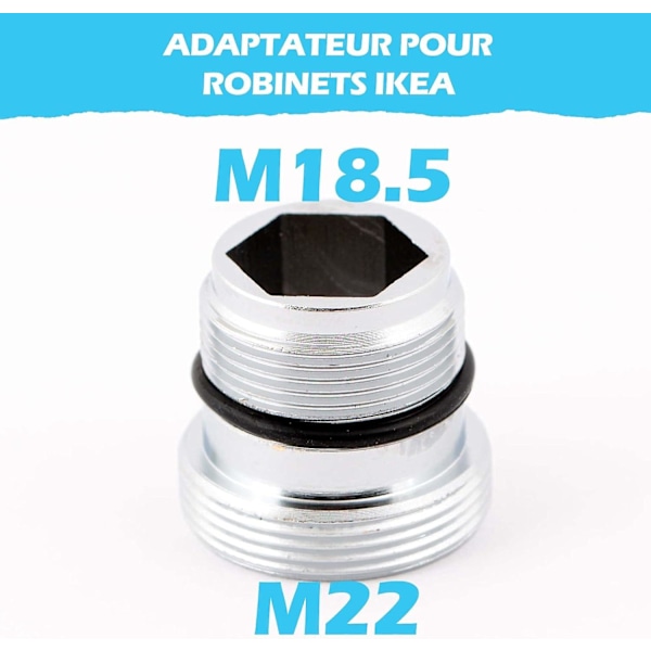 Adapter för kranar M18.5 - M22 för Ikea, Grohe, Neoperl_qudddd