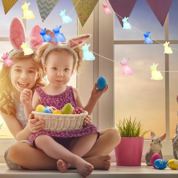 1,5 m Påskkanin Ljusslinga med 10 LED-lampor