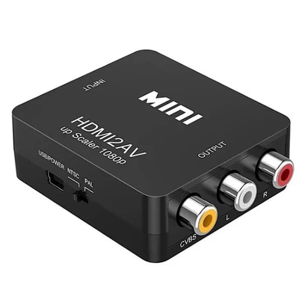 QU-RCA (AV) til HDMI Adapter Hvid sort, A