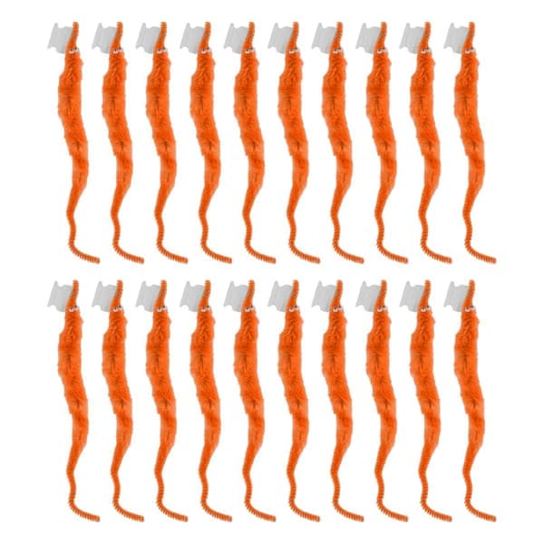 Fuzzy Worms Party Favors - 20 stk. bløde plys DIY søde orange lodne orme