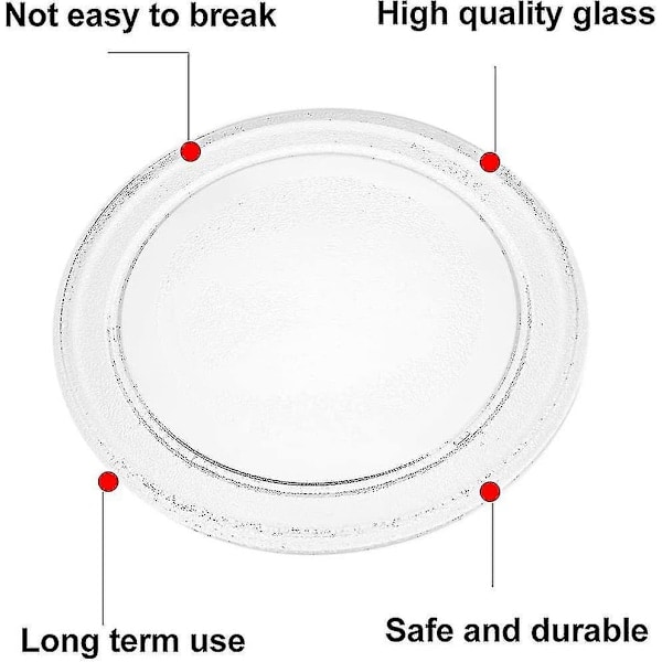 Universal mikrovågsugnsglasplatta med hållare, 245 mm/24,5 cm/9,65 tum