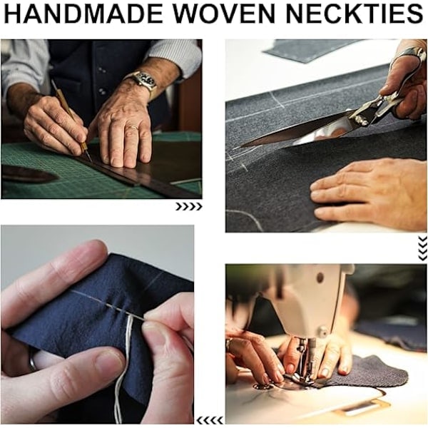 \"QD\" Håndlavet Herreslips, 8CM Smal, Ensfarvet Slips til Bryllup Formel Forretningsslips (sort)