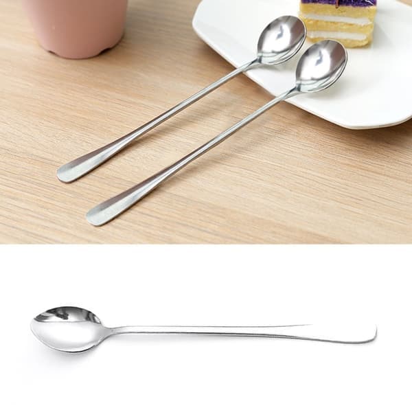 Rustfrit stål Langt skaft Kaffe Te Dessert omrøringsskeer 3 stk