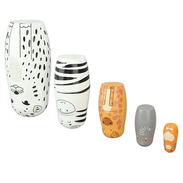 QU/Söt Djurleksak Rysk Tradition, Utsökta Trä-Matryoshka Dockor för Födelsedagspresent och Dekorativ Förvaring, Helt Handgjord Mångsidig Hand