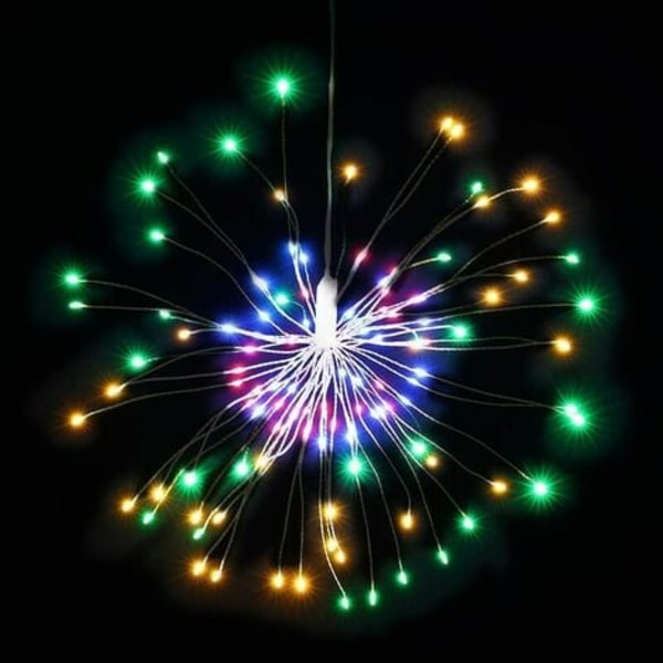 Fyrverkeri LED Fargerike Lys, Sølvlinje 120 LED Julgnistlys Vanntette Lys Fjernkontroll For Hage, Terrasse, Fest, DIY Dekorering
