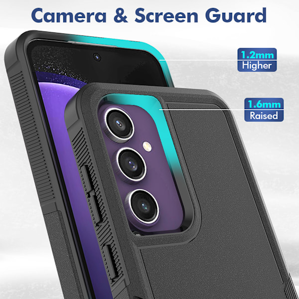 QU/Armor Stöttåligt Skal Dubbla Lager Mobilskal för Samsung Galaxy S24 FE S24 S23 Ultra S22 Plus S21 S20 PC TPU Baksida 01 BLACK For Samsung S23 Plus