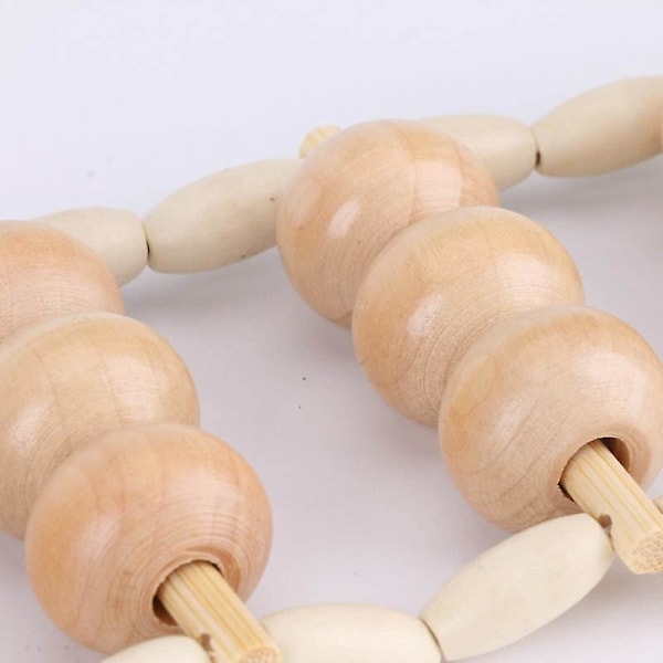 [QD] Rygmassage Roller Reb, Bruges til Manuel Massage for Smertelindring i Ryg, Nakke, Skuldre, Ben og Talje, med Lymfatisk Anti-Cellulite Funktion