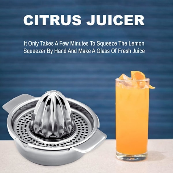 [QD] Citruspresser Manuel Citronpresser Rustfrit Stål 304 Multifunktionel Orange Håndpresser