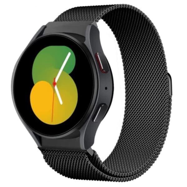 Galaxy Watch 4/5 Metallarmband 20mm Milanesisk Mesh Svart_qq